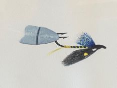 Original watercolour depicting a fishing fly