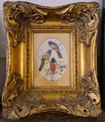 Vintage Bird Print In Ornate Frame