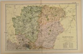 Antique Map 1899 G. W Bacon & Co Hampshire North