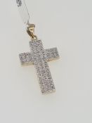 9ct uk hallmark diamond set cross