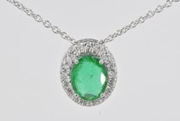 Necklace - 1.63 ct Emerald - NO RESERVE price!