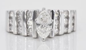 Ring - 1.07 ct Diamonds - central Diamond 0.60 Ct