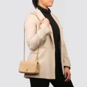 Chanel Beige Quilted Lambskin Vintage Mini Flap Bag