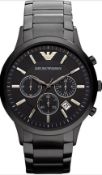 Emporio Armani AR2453 Men's Black Stainless Steel Bracelet Chronograph Watch