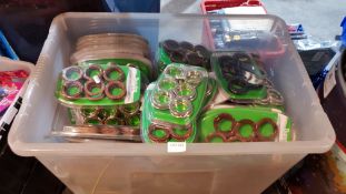 (R15G) Household. Contents Of Large Container. A Quantity Of Dunelm Mill Curtain Eyelet Ring Pack
