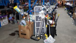 (R2I) Household. A Quantity Of Cleaning Items To Include Addis Cotton Mop, Vacuum Cleaner Parts.