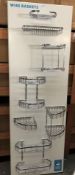 Bathroom. 1 x 7 Piece Wire Basket Accessory Set. Very High Quality. Solid Brass Construction.