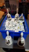 (R15A) Household. Approx. 85 Items. 5 X Ornate Porcelain Bell & Approx. 80 X John Hinde Fine Porcel