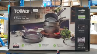 (R2M) Kitchen. 1 X Tower Forged Aluminium 5 Piece Pan Set