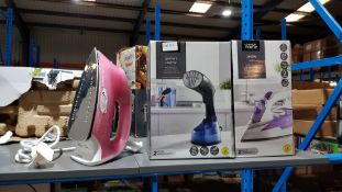 (R2F) Household. 3 Items. 1 X Garment Steamer, 1 X 2400W Iron. & 1 X Morphy Richards 2600W Stea