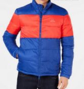 Ax Armani Exchange Men's Colorblocked Puffer Jacket Uk Size S Blue (Rrp £152)
