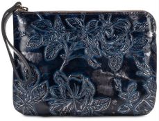 Patricia Nash Bark Leaves Cassini Wristlet Colour Navy Rrp £66
