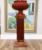Porcelain and Wood Jardinière