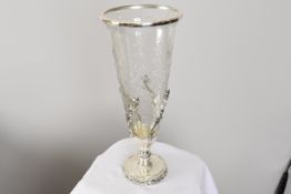 Glass Vase with Chrome Stand