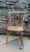 Early C20th stick back armchair