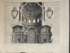 C19th Louvre copy Of a C17th engraving of an interior