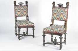 Two Italian carved side chairs