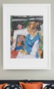 Original bright colours of pouring wine 14.5 Cm x 18 Cm no frame signed by artist Louise Morales Ada