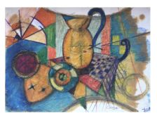 Cubism art work original art- The Mouse - by Louise Morales Adams A3