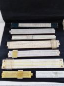 A Collection of Vintage Slide Rules