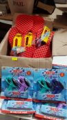 (R10L) Mixed Toys. 15 X Outdoor Play 2 Bats & Ball With Flyer. & 7 X Top Toys Water Pistols Twin