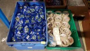 (R7H) Contents Of 2 Boxes. A Quantity Of Sellotape. To Include Super Clear With Easy Starter & Cli