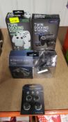 (R13D) Gaming. 4 Items. 2 X Venom Twin Docking Station (1 X Xbox One, 1 X PS4). 1 X Gioteck TX-W