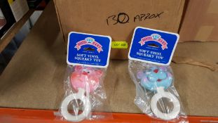 (R11J) Pet. Approx 130 X Bantel Baby Soft Vinyl Squeaky Toy (New)