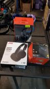 (R11) 3 Items. 1 X Blackweb Bluetooth Wireless Headphones. 1 X Blackweb Fabric Bluetooth Speaker &
