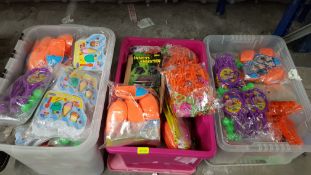 (R13D) Toys. Contents Of 3 Containers. Mixed Toys To Include Peppa Pig Ice Cream Set, Awesome Bubbl