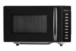 (R6D) Kitchen. 1 X 700W Microwave Oven Black Gloss (Model GFM301B-18) (Clean, Appears New)