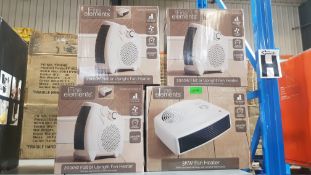 (R6H) 4 Items. 3 X Fine Elements 2000W Flat Or Upright Fan Heater & 1 X Fine Elements 3KW Fan Heate
