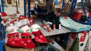 (R8A) Christmas. Contents Of Shelf. To Include 12 X Jumbo Gift Bags, 20 X Santa Decoration, 3 X Sof