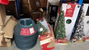(R8A) Christmas. 14 X Fresh Tree Stand RRP £7 Each (All New), 1 X Pine Cone & Berry Tree & 1 X Gree