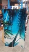 (R6H) Household. 3 X Pyramid International 120 x 180cm, 3 Panel Tropical Tall Foldable Screen (Sam