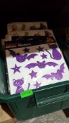 (R5O) Halloween . Contents Of Floor. Mixed Items To Include Mixed Sticker Packs, Hanging Skeletons,