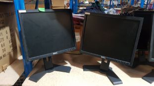 (R5O) Tech. 2 X Dell Flat Panel LCD Monitor. Ex Retail. (No Cables)