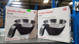 (R9K) Kitchen. 2 X Morphy Richards Equip 3 In 1 Digital Jug Scale