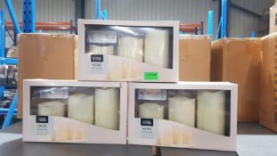 (R5C) Household. 3 X Real Wax LED Candle Triple Pack With Remote Control. (New)
