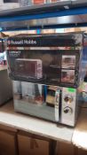 (R6F) Kitchen. 1 X Russell Hobbs Compact Silver Manual Microwave 700W 17L. (Model RHM1721SC) (Clean