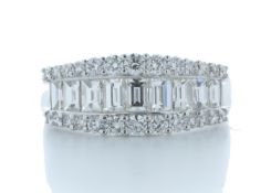 18k White Gold Channel Set Semi Eternity Diamond Ring 4.10 Carats
