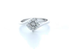 18k White Gold Single Stone Prong Set Diamond Ring 1.10 Carats