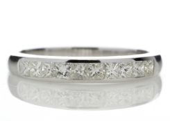 9k White Gold Channel Set Half Eternity Diamond Ring 0.50 Carats