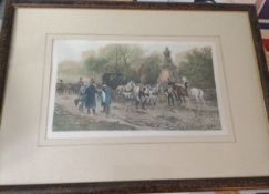A Large Tinted Print of Napoleon Bonaparte and Fellow Generals by Le Fasseour & Co,