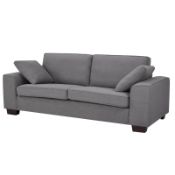 (R11) 1 X Lola Sofa Charcoal. Wooden Frame With Solid Beechwood Legs. 100% Polyester Fabric Cover.