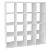 (R3A) 1 x Living Elements Clever Cube 4 x4 Cube Storage Unit. White Matt Finish H1460x 1460 x 390mm