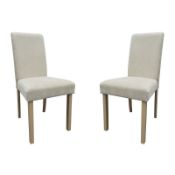 (R3I) 2 X Diva Dining Chairs Grey Upholstered Seats With Solid Rubberwood Legs (Twin Pack) H72xW60x