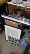 (R15A) Household. 1 X Black Photo Frame A2 / A3, 1 X Sunflower Photo Album. & Approx. 60 X Mixed
