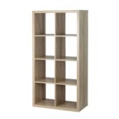 (R2I) 1 X Living Elements Clever Cube 2x4 Cube Storage Unit Oak Finish. (H1460 x W760 x D390mm)