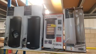 (R15C) Household. 4 Items. 2 X 30L Pedal Bin Black, 1 X Beldray 1200W Halogen Heater. & 1 X 3 A